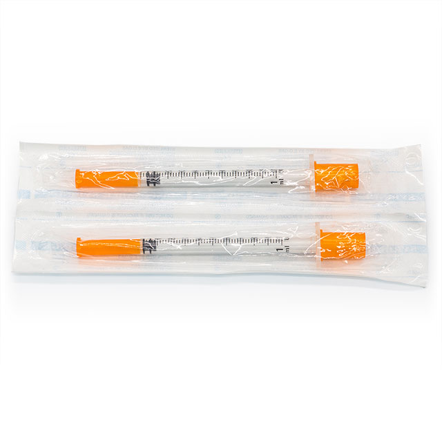 Seringue à insuline en plastique jetable 0.3ml/0.5ml/1ml avec aiguille