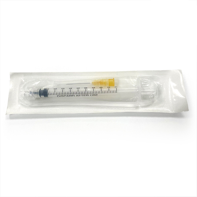 Seringue en trois parties 1 ml avec aiguille Luer Lock 25 g